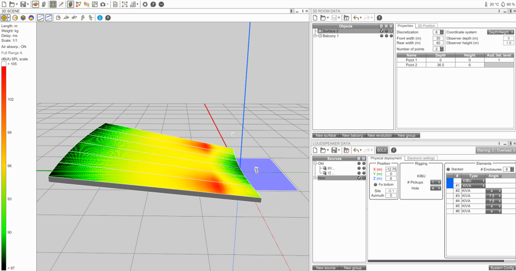 Sound coverage map before optimization